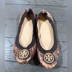 Tory Burch | brown snake skin Caroline ballet flat